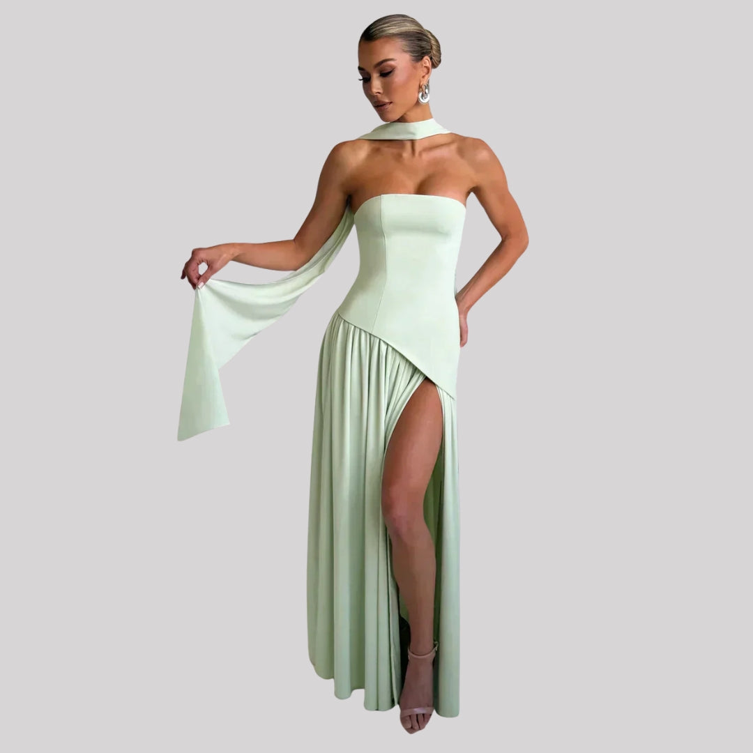 Maxikleid Mit Schrägem Saum Damen Hochzeitsgast – Asymmetrisch & Fließend