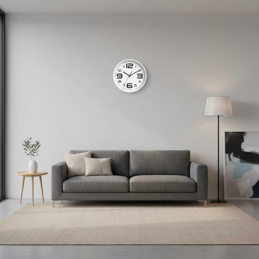 Moderne Runde Wanduhr | Stille Wanduhr für Wohnzimmer