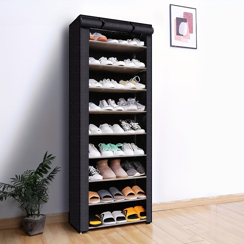 Schuhschrank mit Stoffbezug – Stahlgestell & 6 oder 8 Ebenen