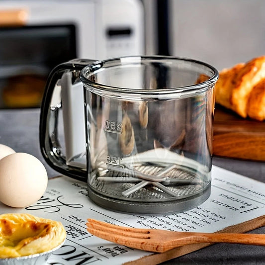 Mehlsieb mit Quetschgriff – 250 ml & Backsieb für Küche