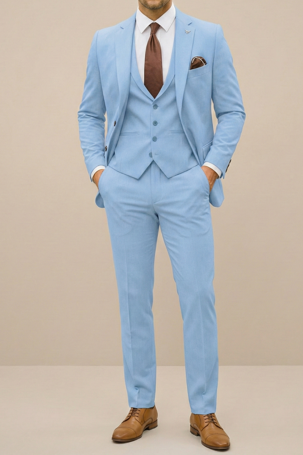 Herren Anzug Slim Fit Modern – Dreiteilig, Sakko & Weste