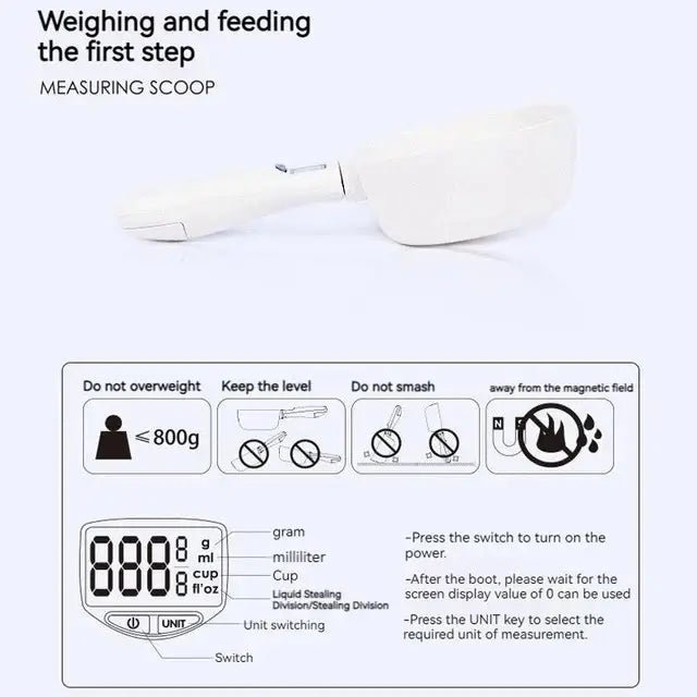 Digitaler Messlöffel mit Waage – Bis 800 g & Präzise Dosierung