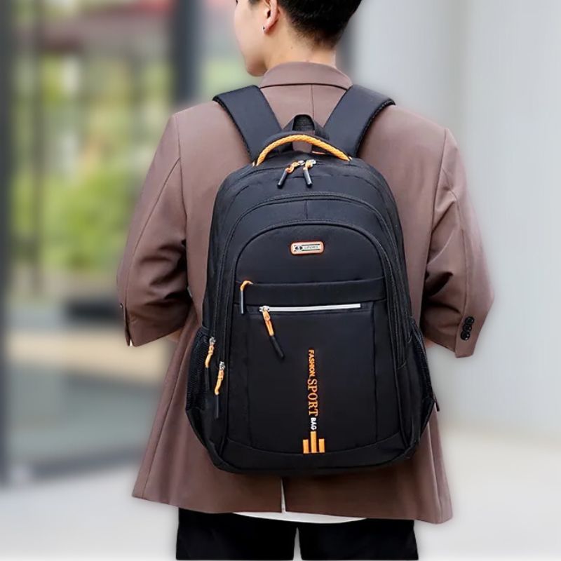 Herren Oxford Rucksack Wasserdicht – USB-Ladeanschluss & Multifach