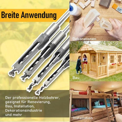Holzbohrer-Set Quadratloch – Edelstahl Präzisionsbohrer Set