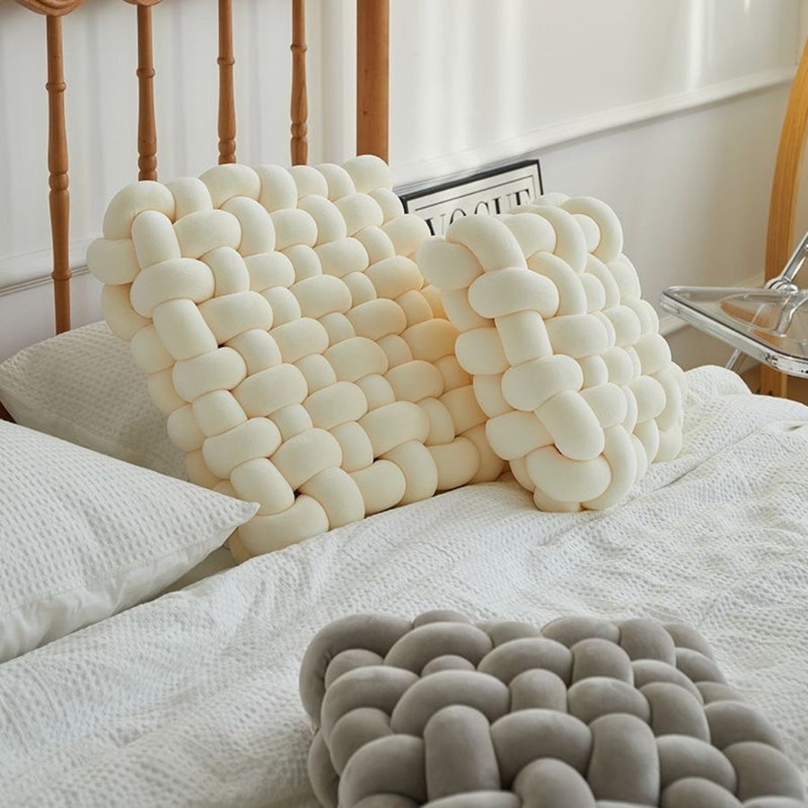 Gewebtes Knotkissen Velvet – Weiches Bodensitzkissen Wohnzimmer