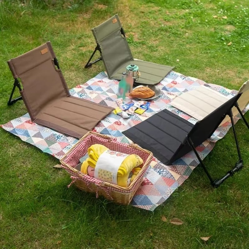 Klappbarer Bodenstuhl mit Rückenlehne – Camping & Outdoor