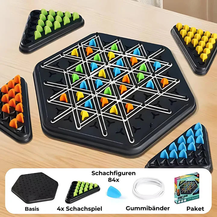 Strategie-Dreieckspiel – Familienspiel für 2–4 Spieler