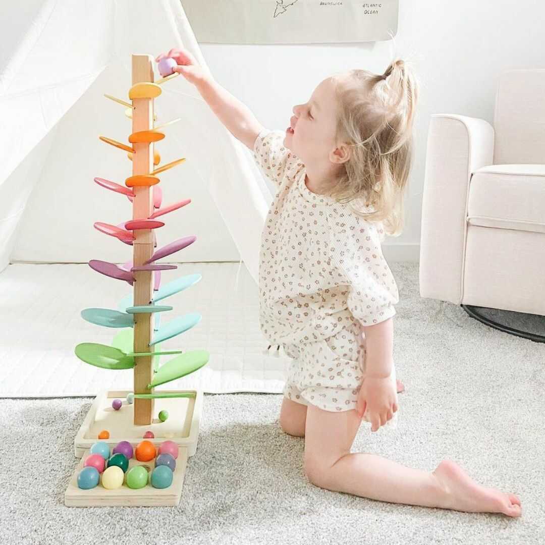 Regenbogen-Murmelturm Luca – Interaktives Motorikspielzeug ab 3 Jahren
