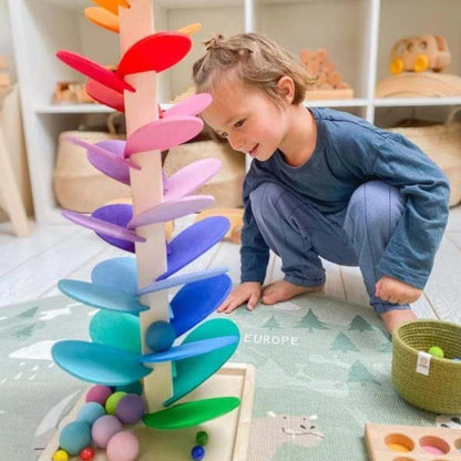 Regenbogen-Murmelturm Luca – Interaktives Motorikspielzeug ab 3 Jahren