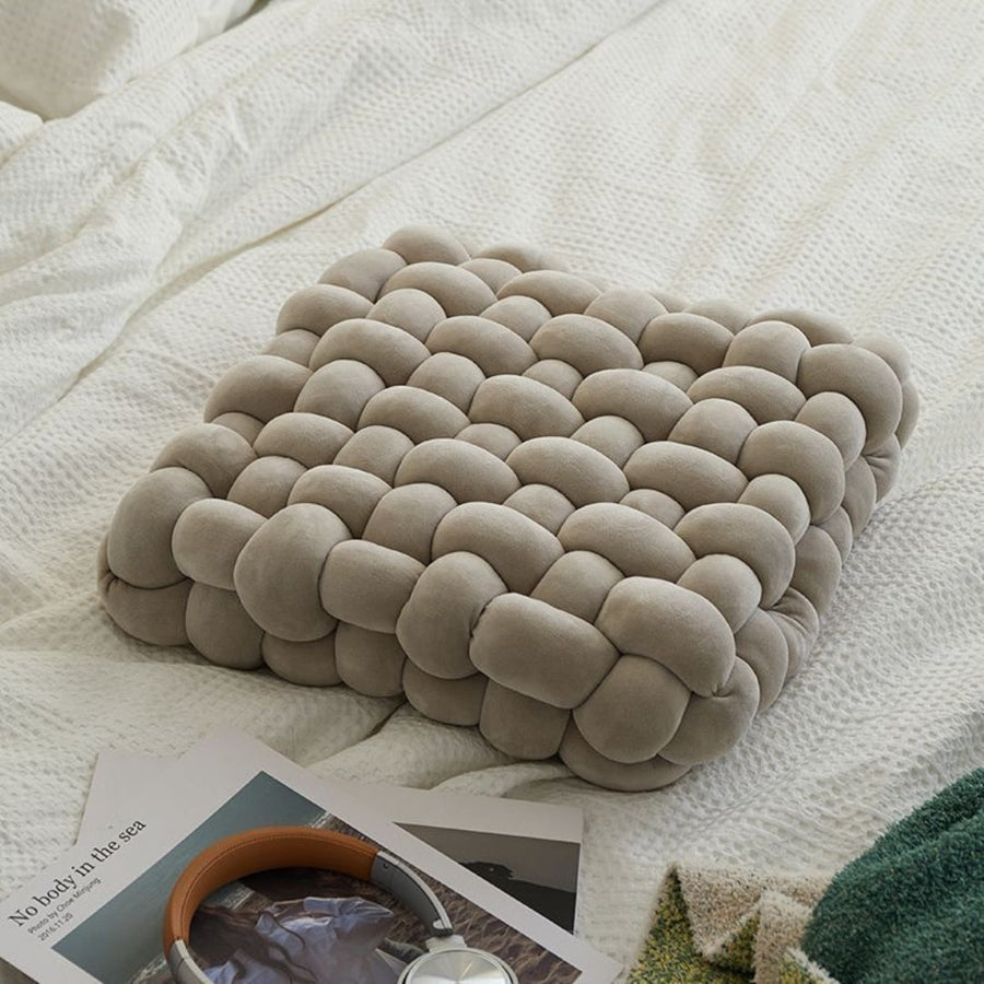 Gewebtes Knotkissen Velvet – Weiches Bodensitzkissen Wohnzimmer