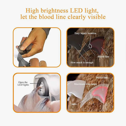 Tierkrallen-Schere mit LED-Licht – Edelstahlklinge & Austauschbar