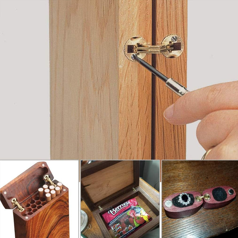 Verdeckte Scharniere Messing 4er-Set – Unsichtbare Zylinderscharniere