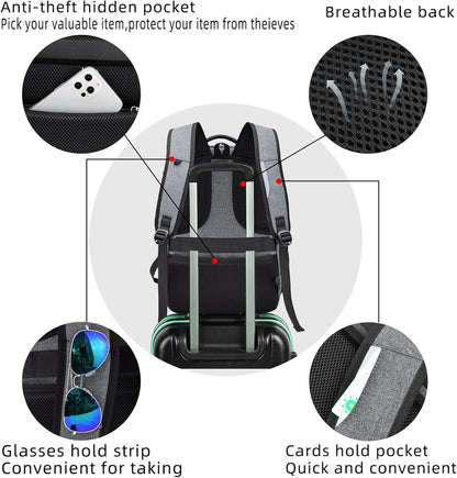 Wasserdichter Laptop-Reiserucksack – USB-Ladeport & Organizer-Fächer für Herren & Damen