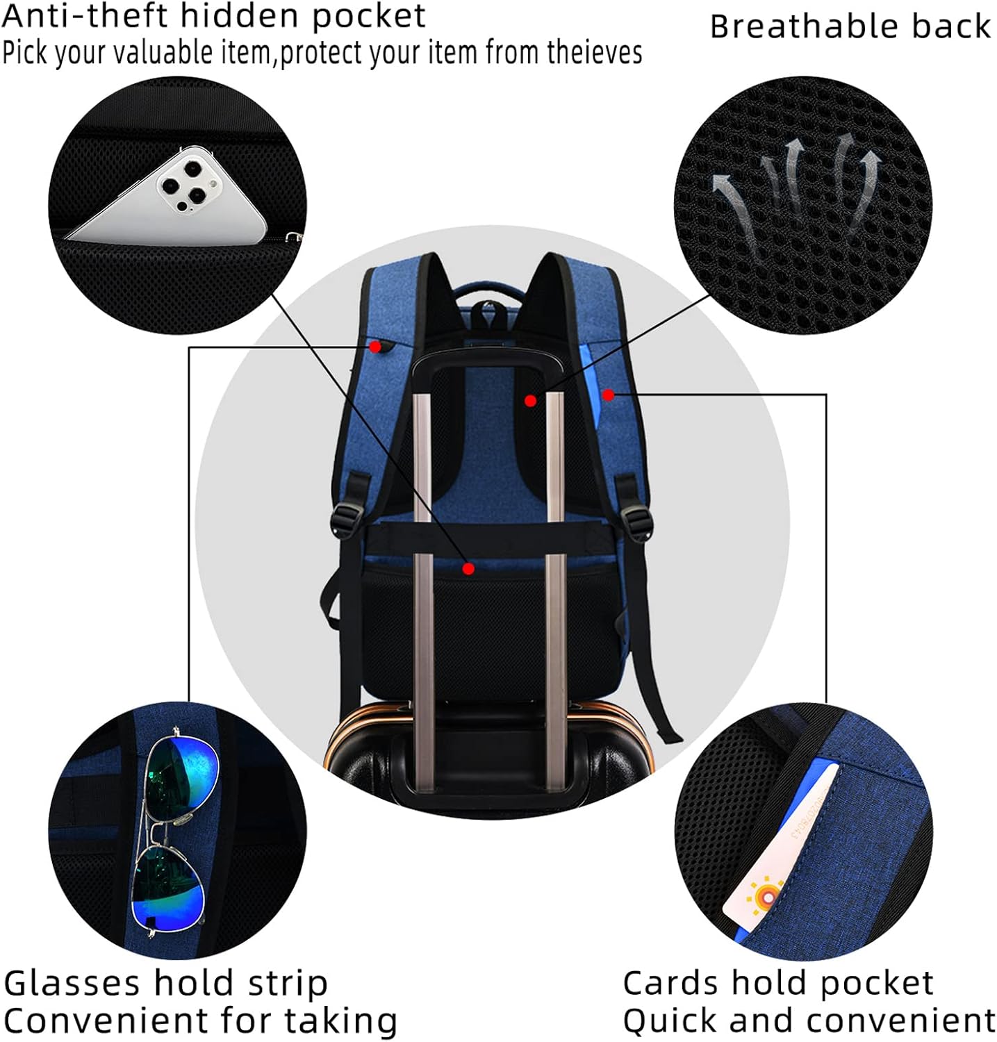 Wasserdichter Laptop-Reiserucksack – USB-Ladeport & Organizer-Fächer für Herren & Damen