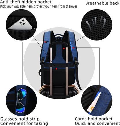 Wasserdichter Laptop-Reiserucksack – USB-Ladeport & Organizer-Fächer für Herren & Damen
