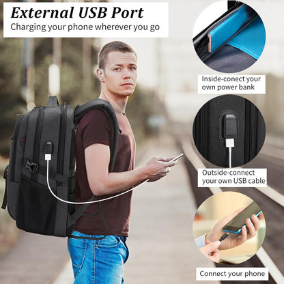 Wasserdichter Laptop-Reiserucksack – USB-Ladeport & Organizer-Fächer für Herren & Damen