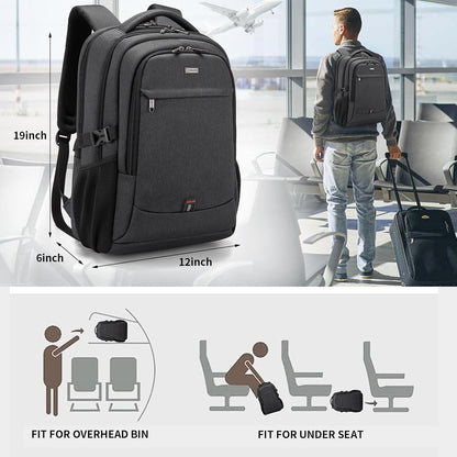 Wasserdichter Laptop-Reiserucksack – USB-Ladeport & Organizer-Fächer für Herren & Damen