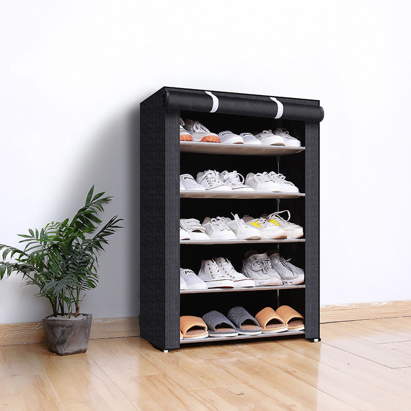 Schuhschrank mit Stoffbezug – Stahlgestell & 6 oder 8 Ebenen