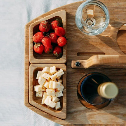 Picknick-Weintisch Holz – Tragbar Faltbar & Outdoor
