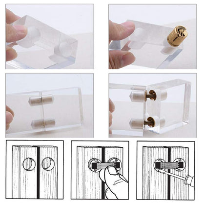 Verdeckte Scharniere Messing 4er-Set – Unsichtbare Zylinderscharniere