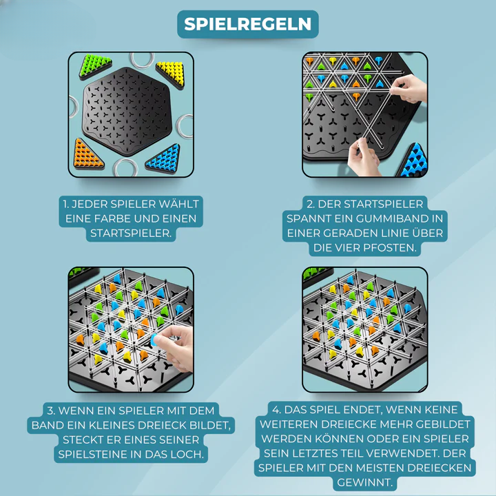 Strategie-Dreieckspiel – Familienspiel für 2–4 Spieler