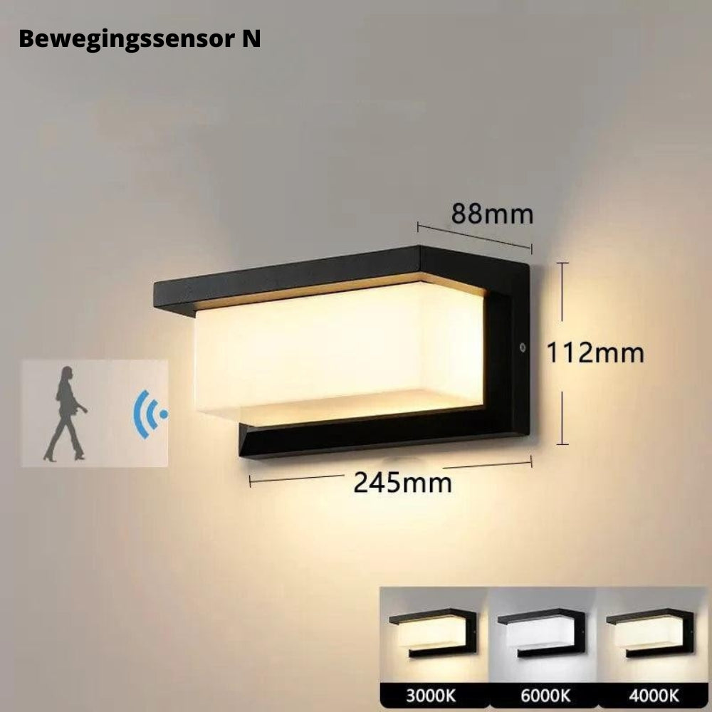 Außen LED-Wandleuchte – 20W, Bewegungsmelder & Wetterfest