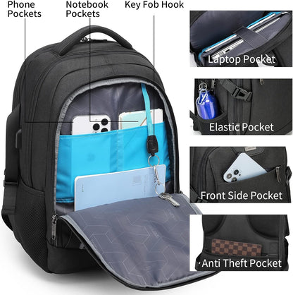 Wasserdichter Laptop-Reiserucksack – USB-Ladeport & Organizer-Fächer für Herren & Damen