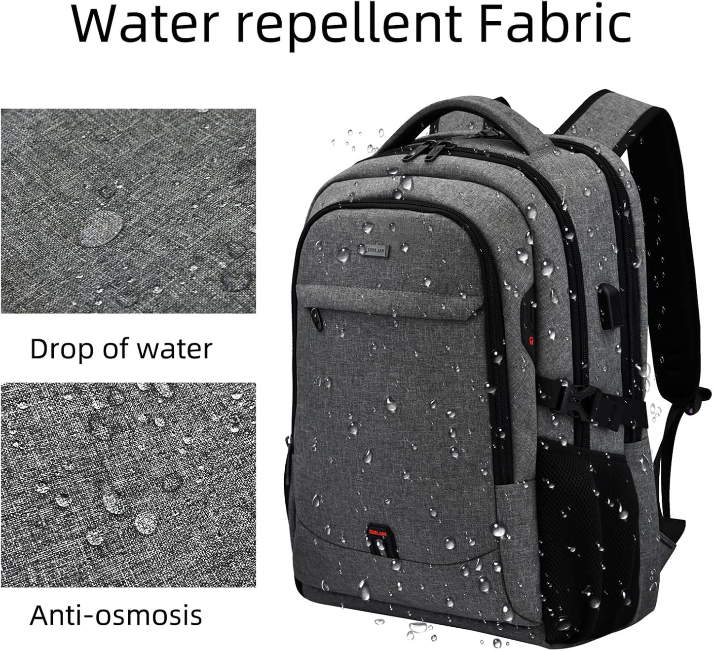 Wasserdichter Laptop-Reiserucksack – USB-Ladeport & Organizer-Fächer für Herren & Damen