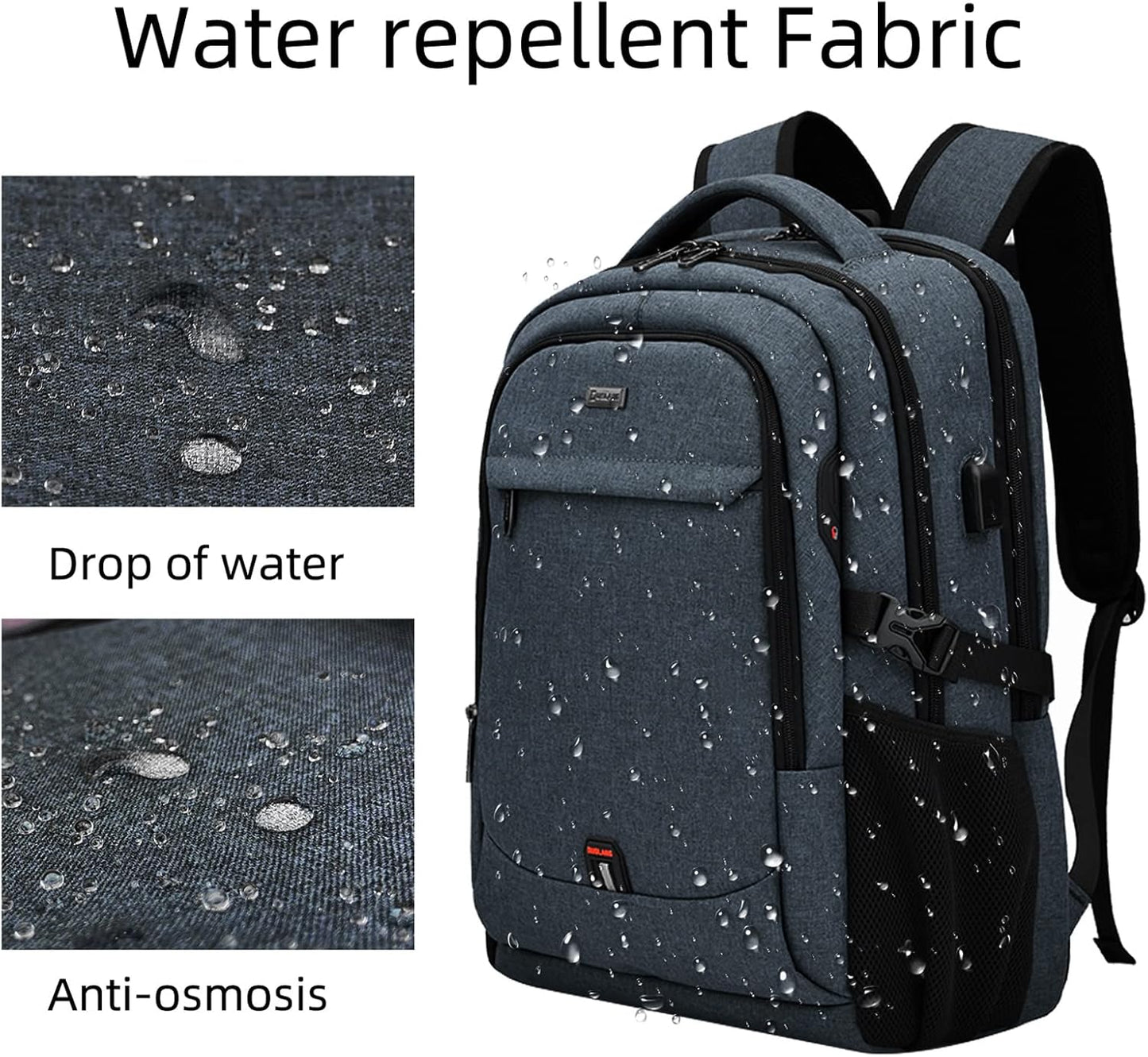 Wasserdichter Laptop-Reiserucksack – USB-Ladeport & Organizer-Fächer für Herren & Damen