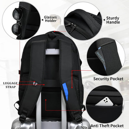 Wasserdichter Laptop-Reiserucksack – USB-Ladeport & Organizer-Fächer für Herren & Damen