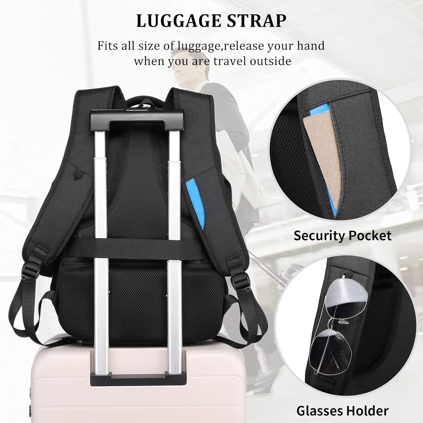 Wasserdichter Laptop-Reiserucksack – USB-Ladeport & Organizer-Fächer für Herren & Damen