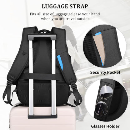 Wasserdichter Laptop-Reiserucksack – USB-Ladeport & Organizer-Fächer für Herren & Damen