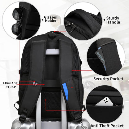 Wasserdichter Laptop-Reiserucksack – USB-Ladeport & Organizer-Fächer für Herren & Damen