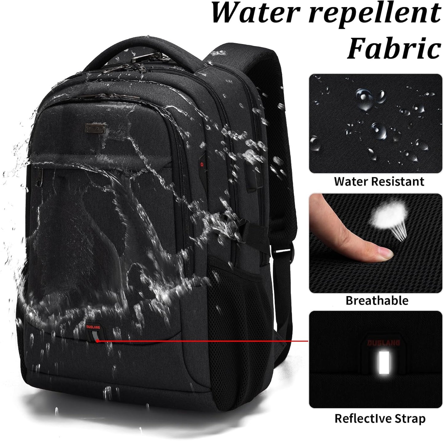 Wasserdichter Laptop-Reiserucksack – USB-Ladeport & Organizer-Fächer für Herren & Damen