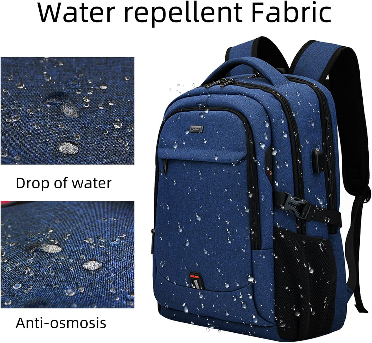 Wasserdichter Laptop-Reiserucksack – USB-Ladeport & Organizer-Fächer für Herren & Damen