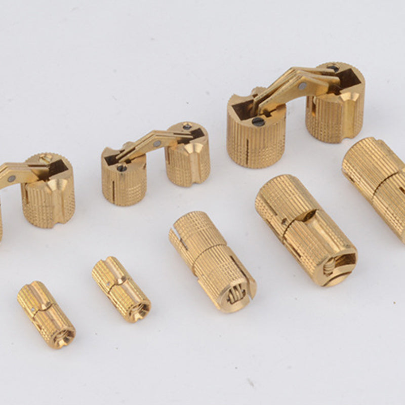 Verdeckte Scharniere Messing 4er-Set – Unsichtbare Zylinderscharniere