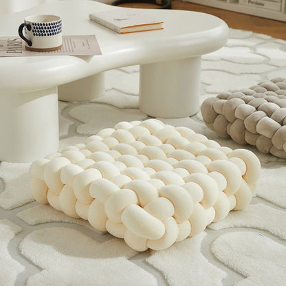 Gewebtes Knotkissen Velvet – Weiches Bodensitzkissen Wohnzimmer