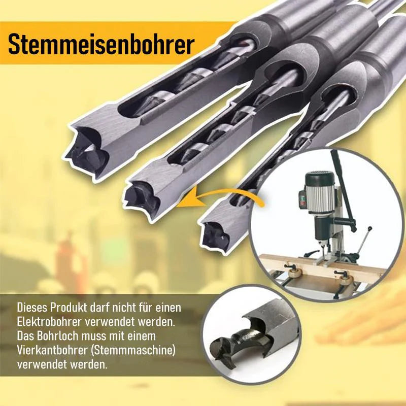 Holzbohrer-Set Quadratloch – Edelstahl Präzisionsbohrer Set