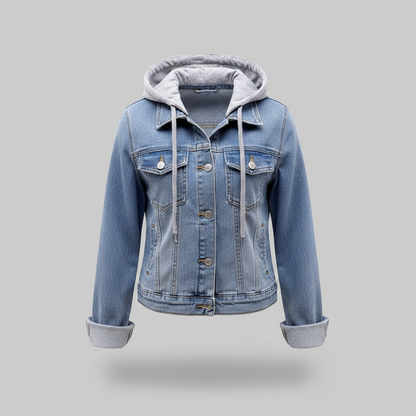 Damen Denim Jacke Mit Abnehmbarer Kapuze | Freizeitjacke