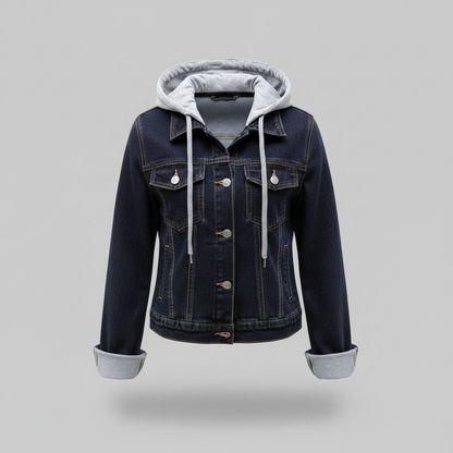 Damen Denim Jacke Mit Abnehmbarer Kapuze | Freizeitjacke