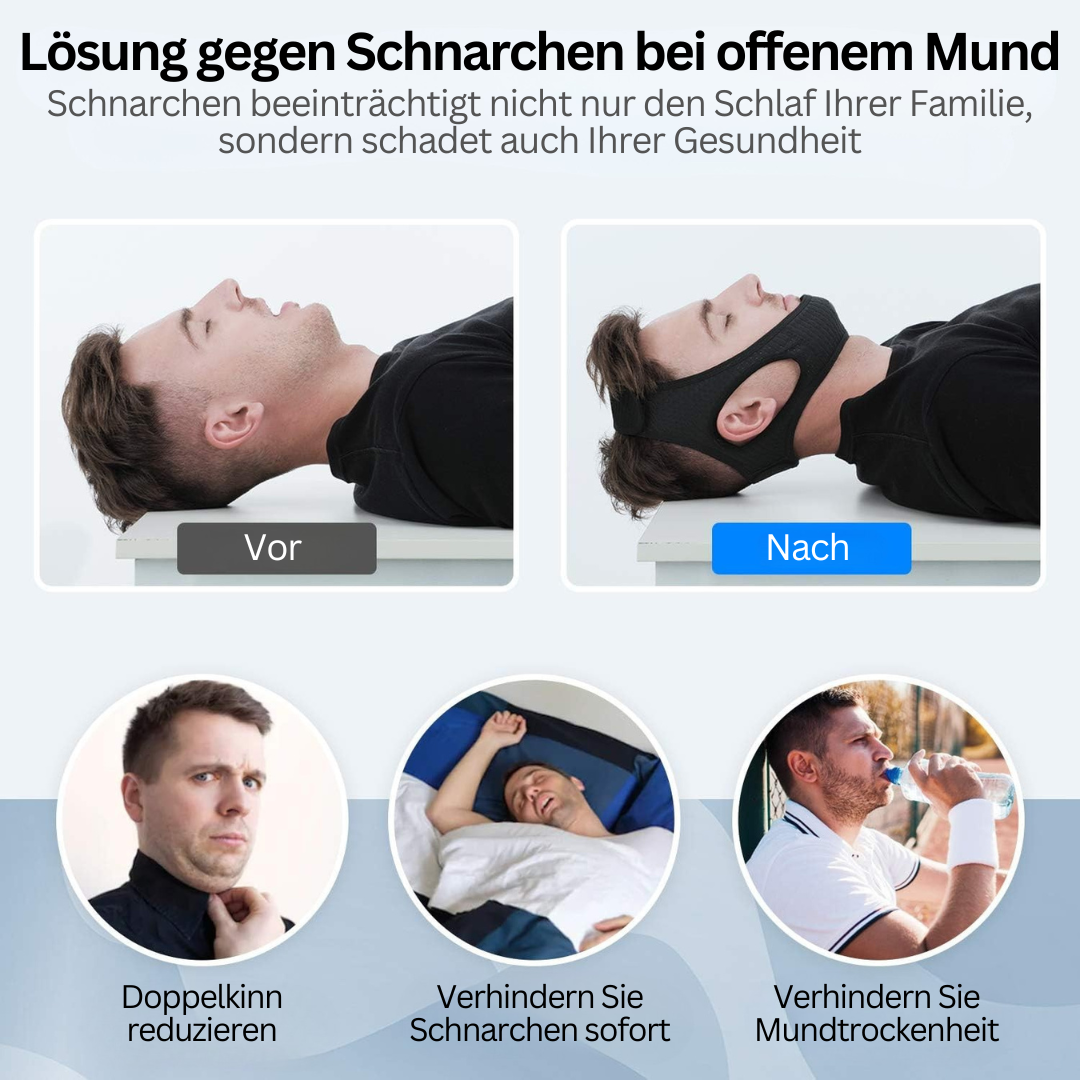 Anti-Schnarch-Kinnband DreamQuiet – Verstellbar & Sofortige Schnarchhilfe