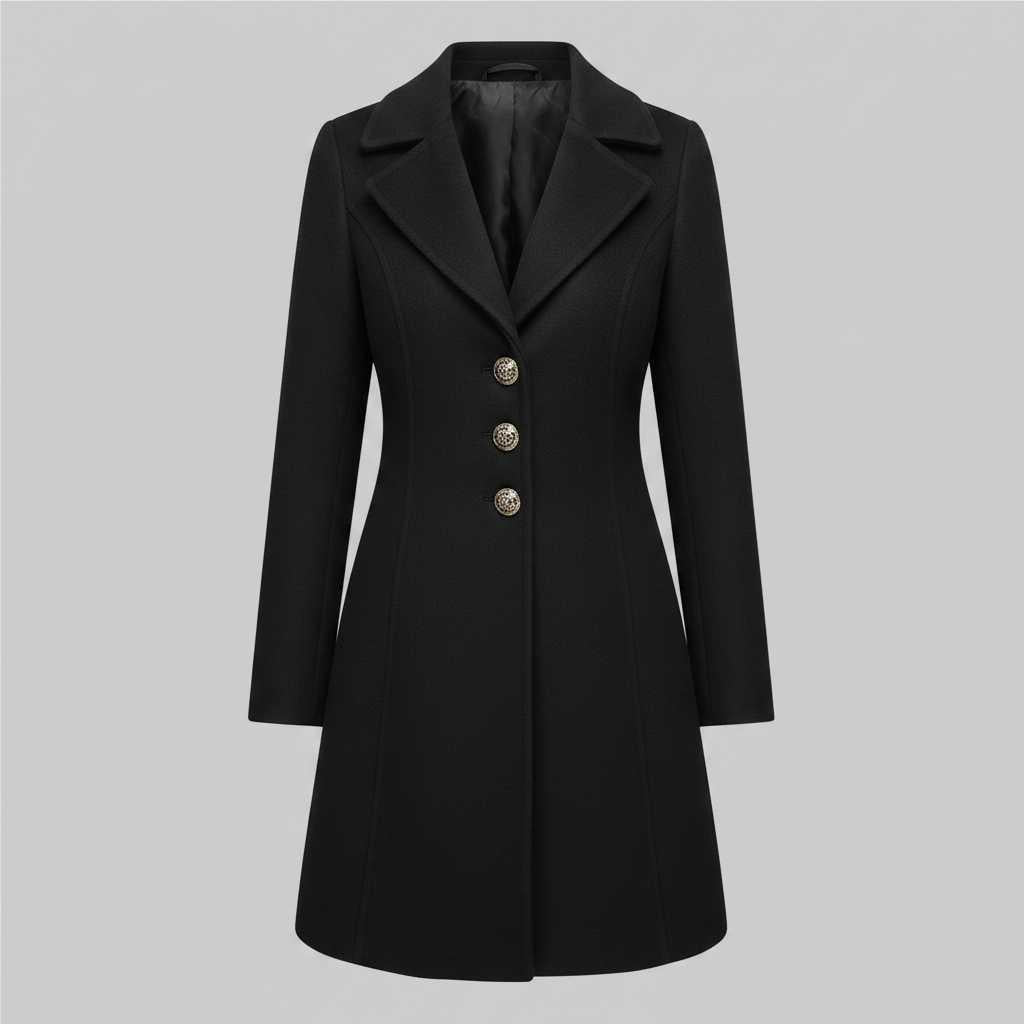 Eleganter Damenmantel mit Knöpfen | Winterjacke