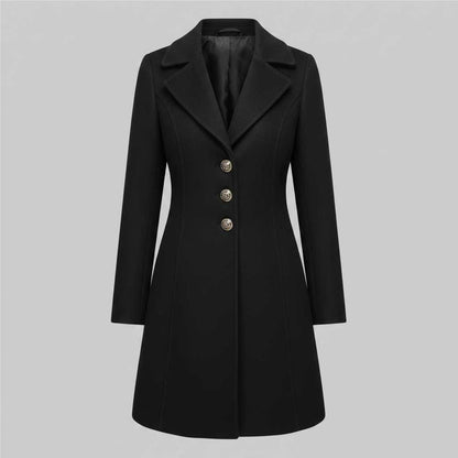 Eleganter Damenmantel mit Knöpfen | Winterjacke