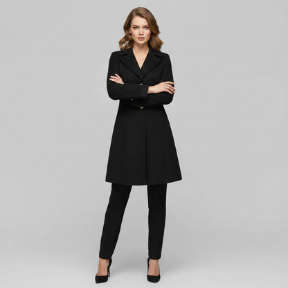 Eleganter Damenmantel mit Knöpfen | Winterjacke