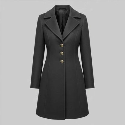 Eleganter Damenmantel mit Knöpfen | Winterjacke