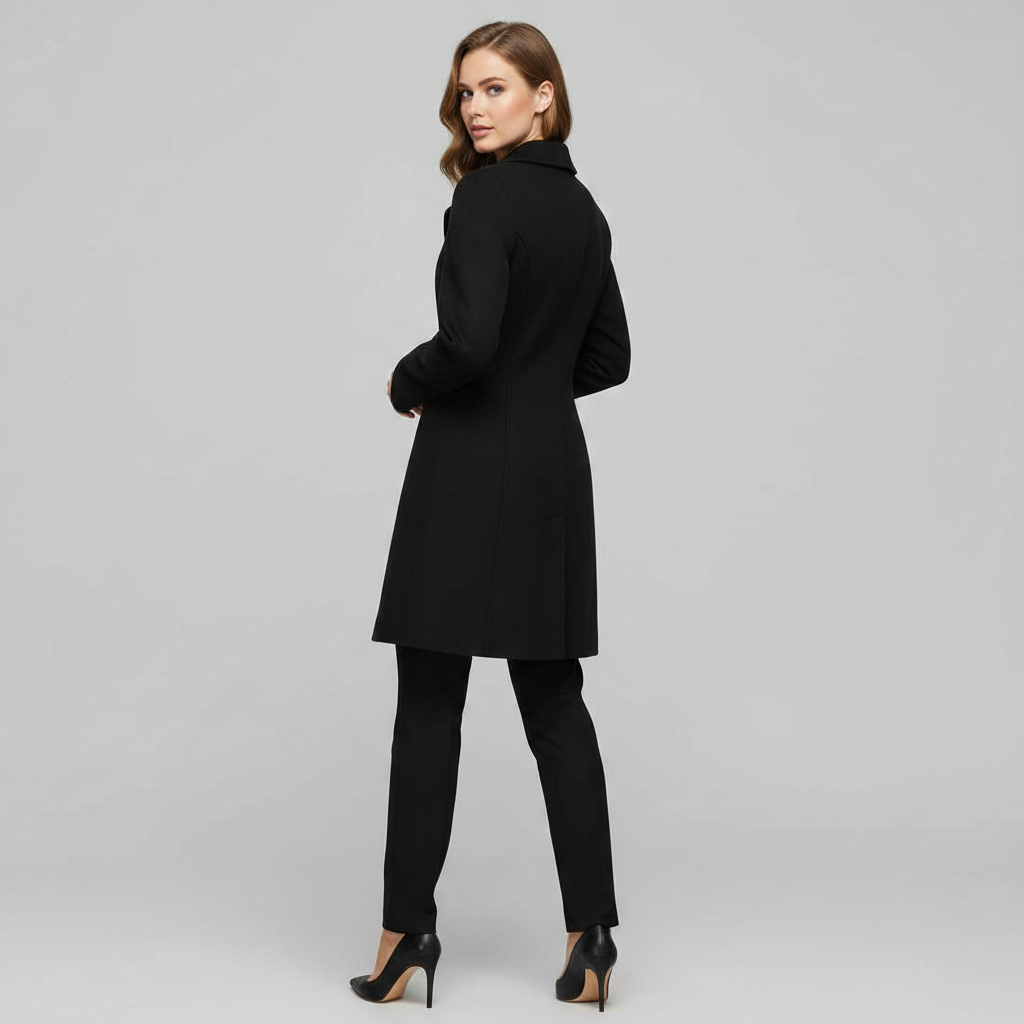 Eleganter Damenmantel mit Knöpfen | Winterjacke