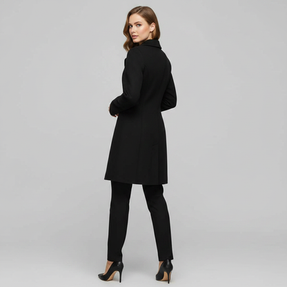 Eleganter Damenmantel mit Knöpfen | Winterjacke