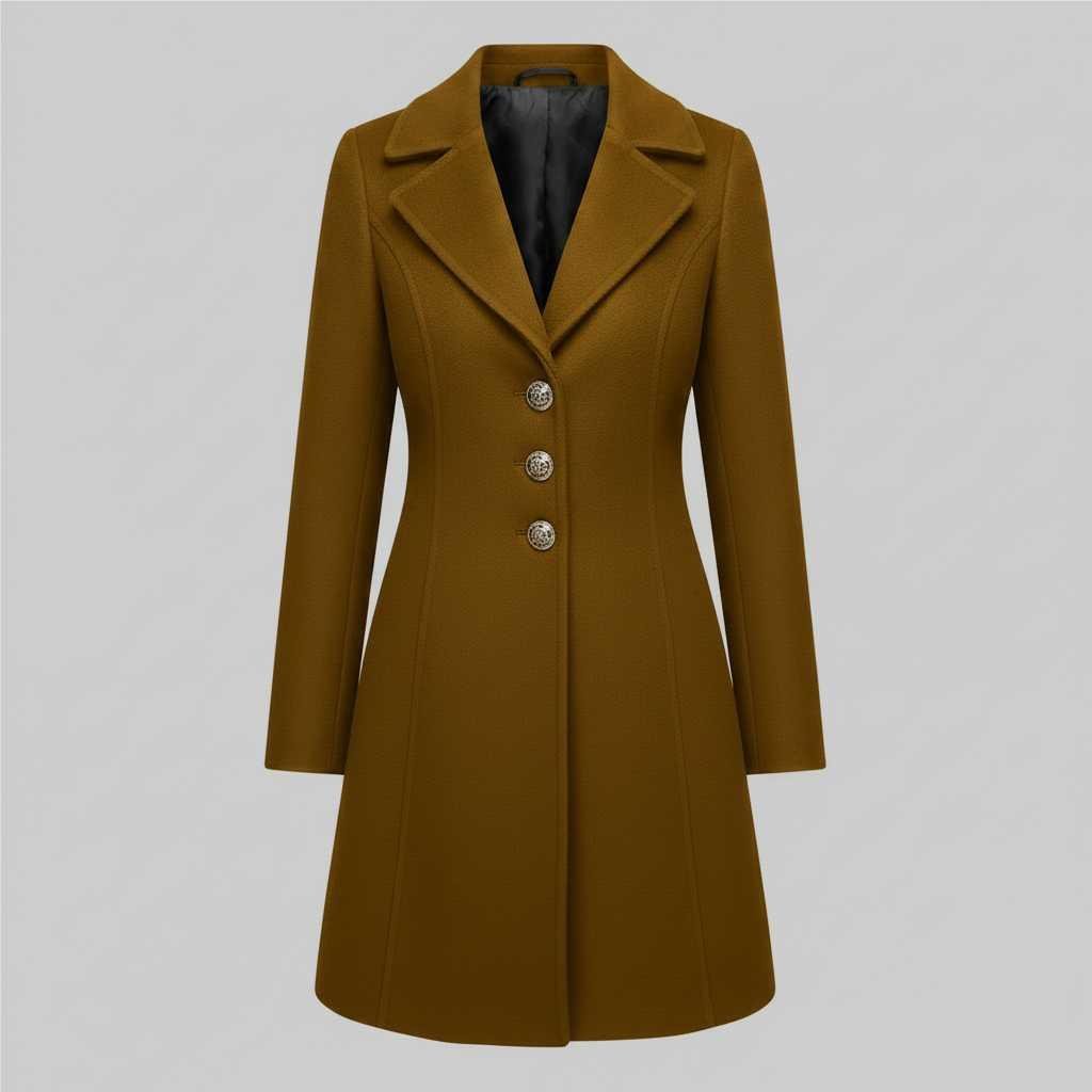 Eleganter Damenmantel mit Knöpfen | Winterjacke