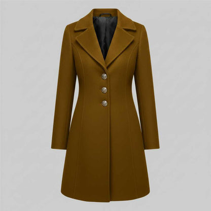 Eleganter Damenmantel mit Knöpfen | Winterjacke