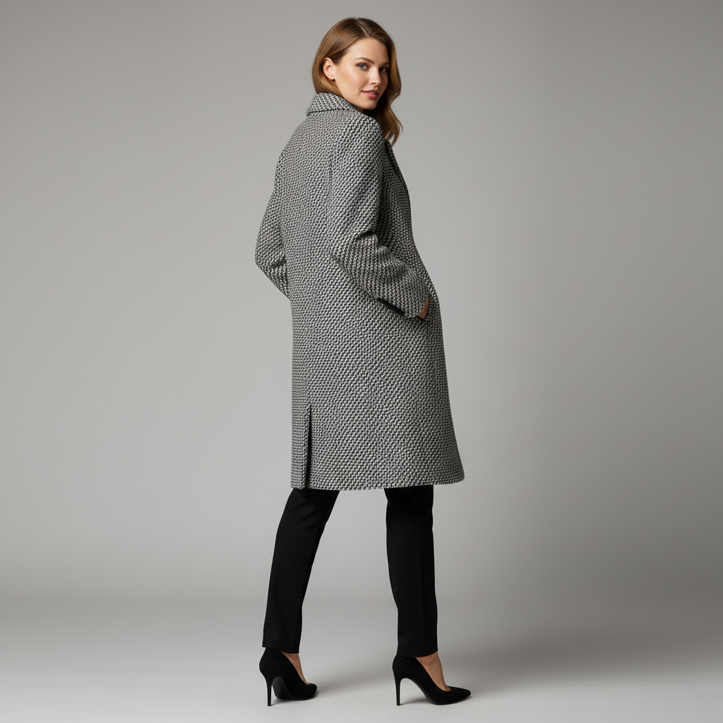 Eleganter Wollmantel für Damen | Langer Wintermantel